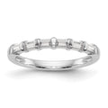 14k White Gold 1/4 carat Baguette Diamond Complete Wedding Band, 0.24 ct, Size 7