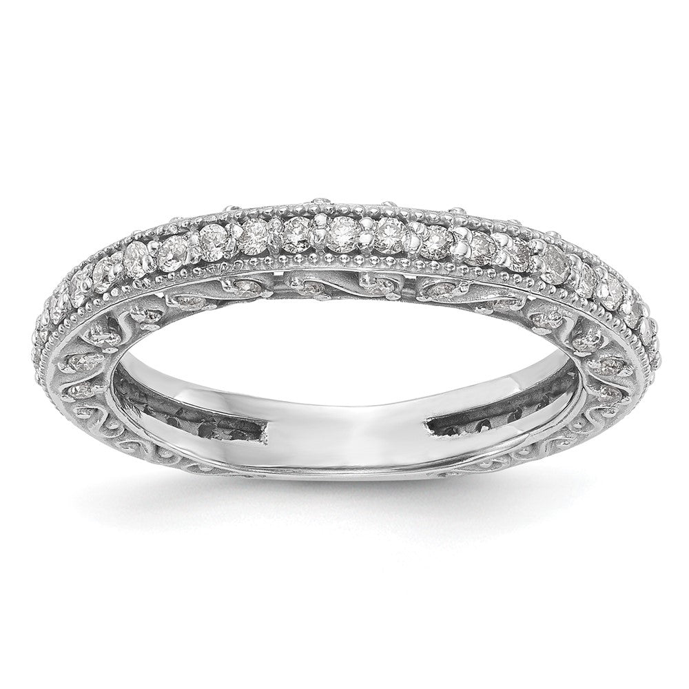 14k White Gold 1/2 carat Diamond Complete Wedding Band, 0.556 ct, Size 7, 2.7 g - ID5S9RM2846B-055-WAA8L7