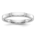 14K White Gold Contoured Wedding Band, Size 7, 2.28 g
