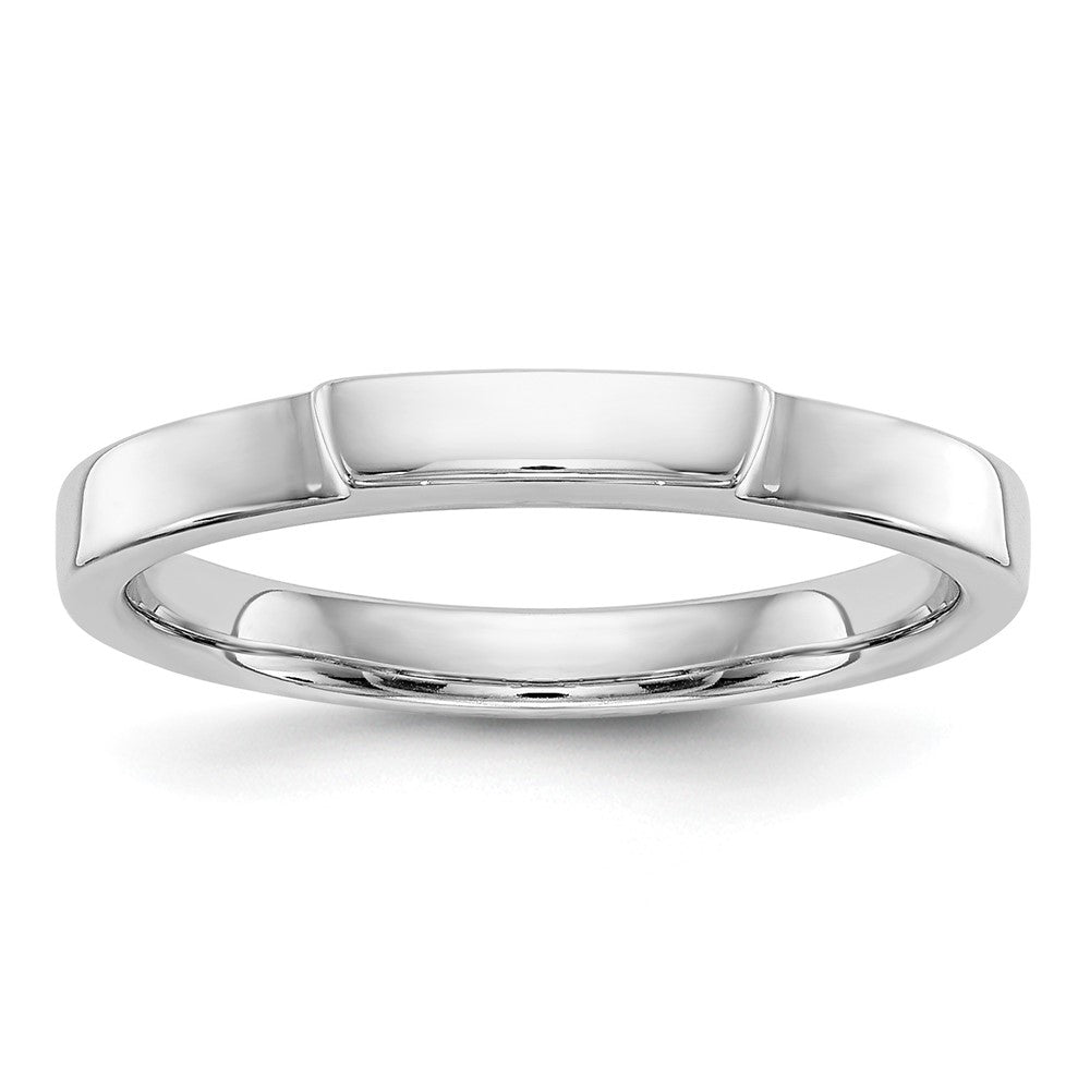 14K White Gold Contoured Wedding Band, Size 7, 2.28 g
