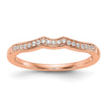 14k Rose Gold Diamond Wedding Band, 0.095 ct, Size 7