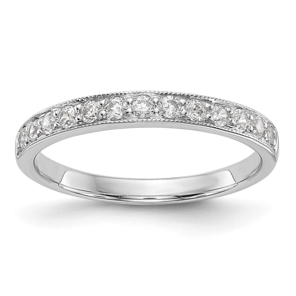 14k White Gold 1/3 carat Diamond Complete Wedding Band, 0.325 ct, Size 7, 2.12 g