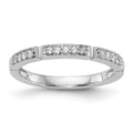 14k White Gold Diamond Wedding Band, 0.15 ct, Size 7
