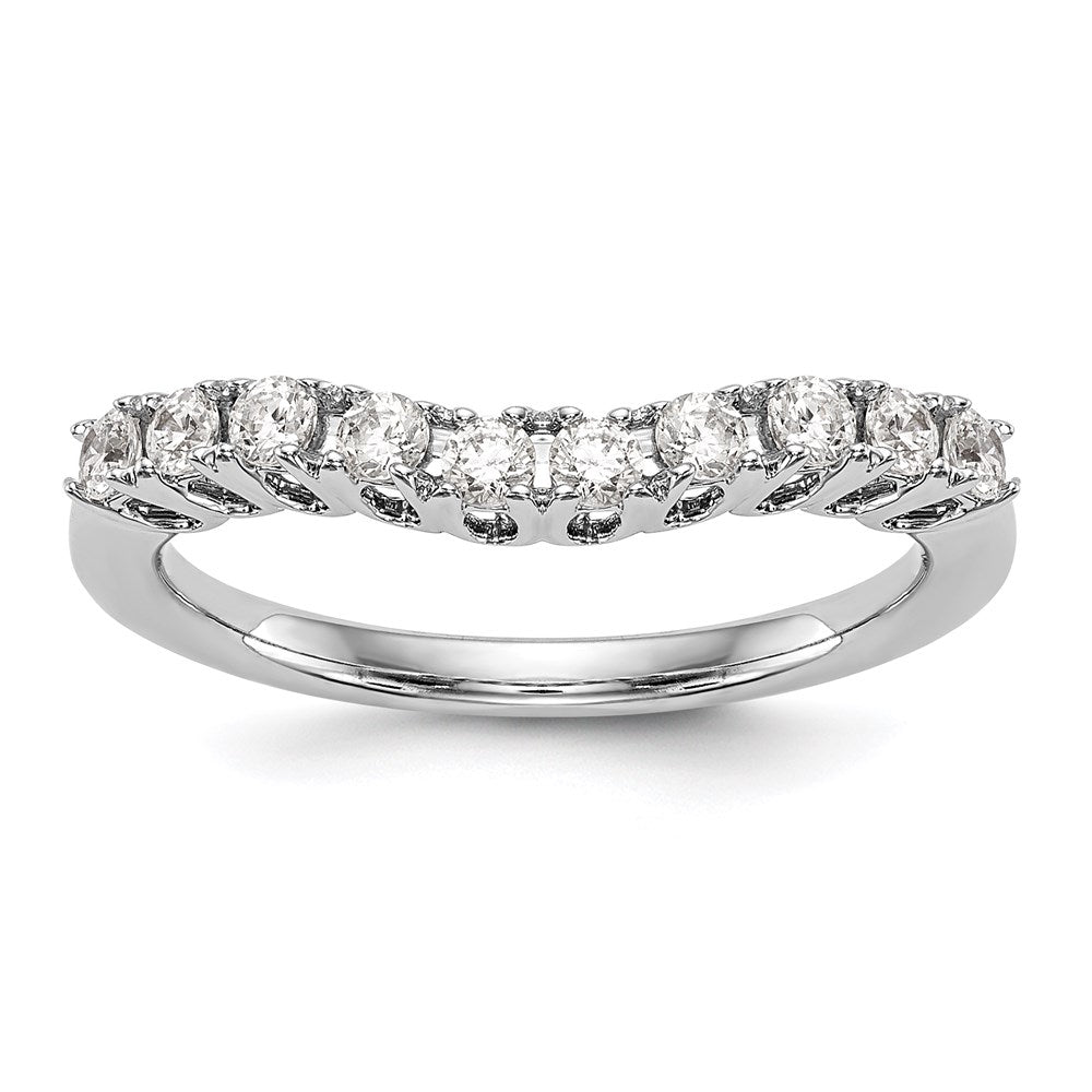 14k White Gold Diamond Wedding Band, 0.4 ct, Size 7, 1.55 g