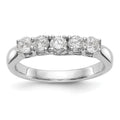 14k White Gold Diamond Wedding Band, 0.6 ct, Size 7