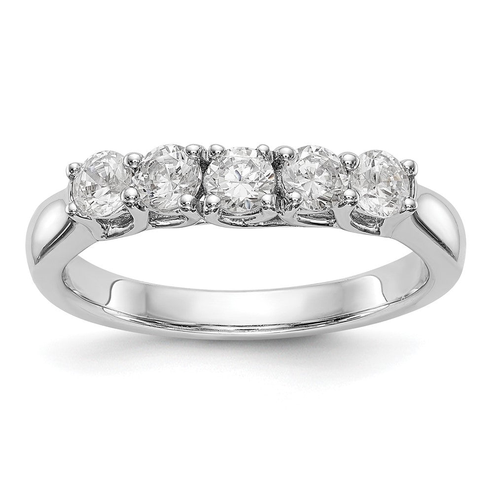 14k White Gold Diamond Wedding Band, 0.6 ct, Size 7