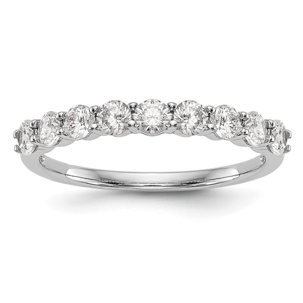 14k White Gold 3/4 carat Diamond Complete Wedding Band, 0.81 ct, Size 7