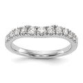 14K White Gold Diamond Wedding Band, 0.98 ct, Size 7
