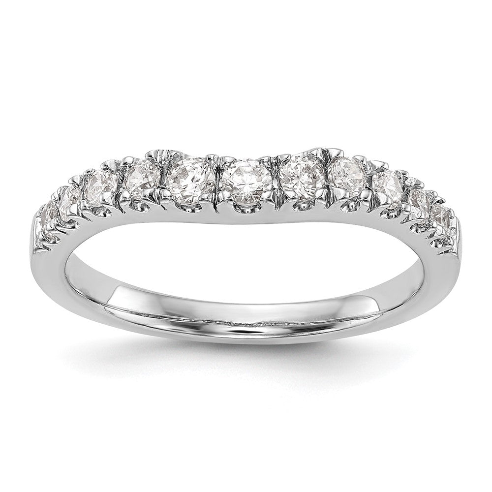 14K White Gold Diamond Wedding Band, 0.98 ct, Size 7