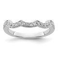 14K White Gold 1/5 carat Diamond Contoured Complete Wedding Band, 0.22 ct, Size 7, 3.41 g - ID5S9RM2987B-033-WAA8L7