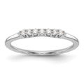 14K White Gold 1/10 carat Diamond Complete Wedding Band, 0.105 ct, Size 7