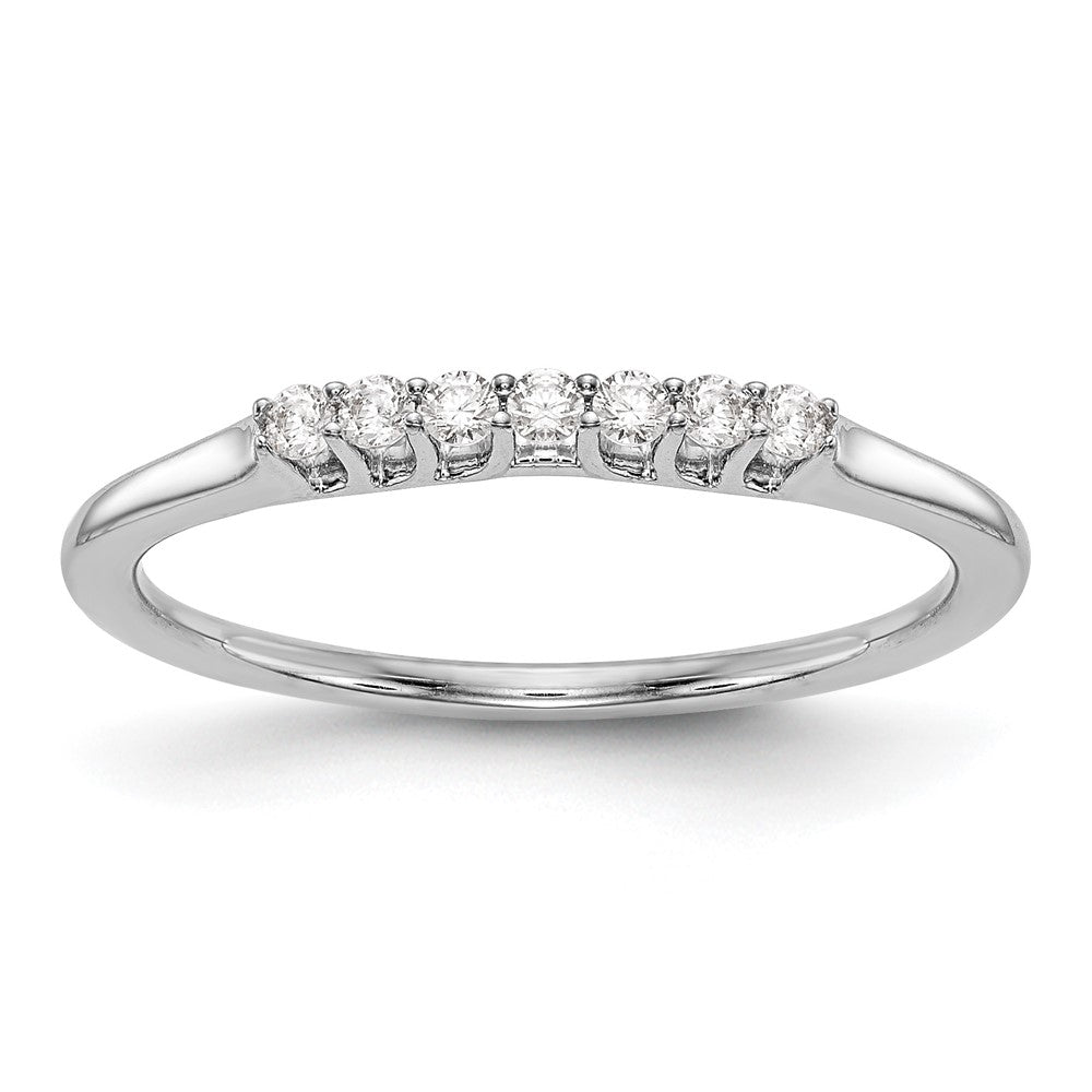 14K White Gold 1/10 carat Diamond Complete Wedding Band, 0.105 ct, Size 7
