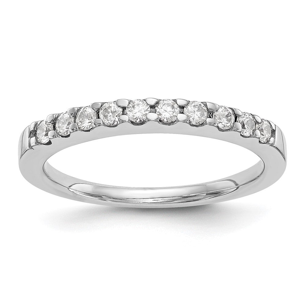14K White Gold 1/3 carat Diamond Complete Wedding Band, 0.3 ct, Size 7, 2.66 g