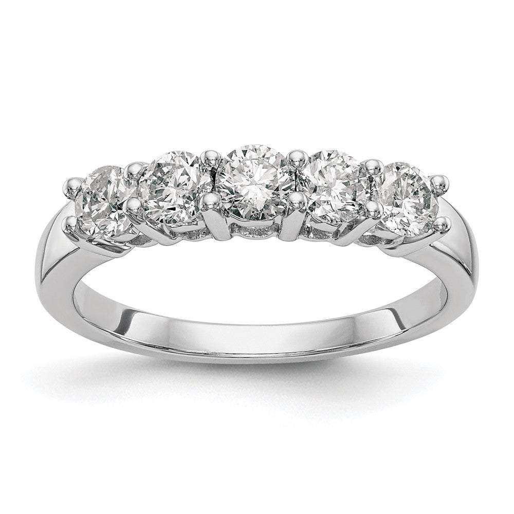 14K White Gold 5-Stone 7/8 carat Diamond Complete Wedding Band, 0.85 ct, 3.05 g - ID5S9RM3039B-088-WAA8L7