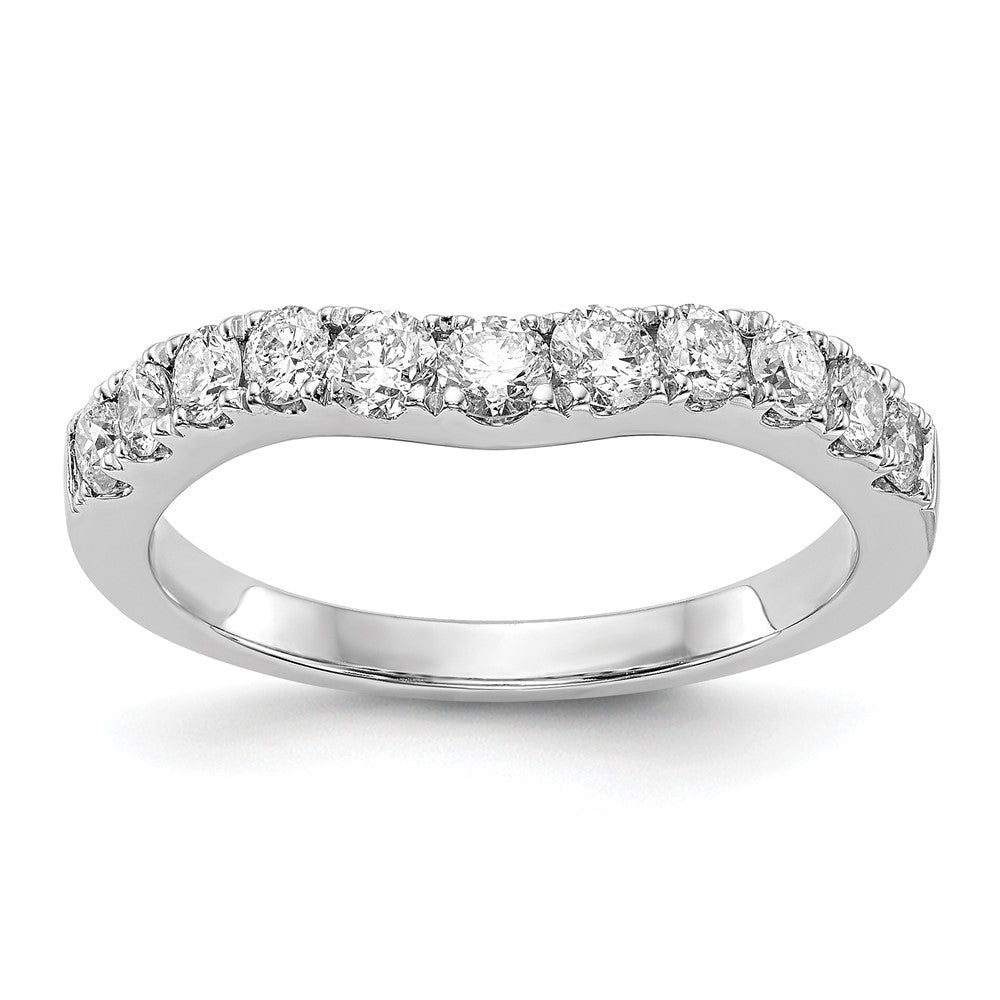 14K White Gold 3/4 carat Diamond Contoured Complete Wedding Band, 0.75 ct, Size 7, 2.97 g - ID5S9RM3040B-075-WAA8L7
