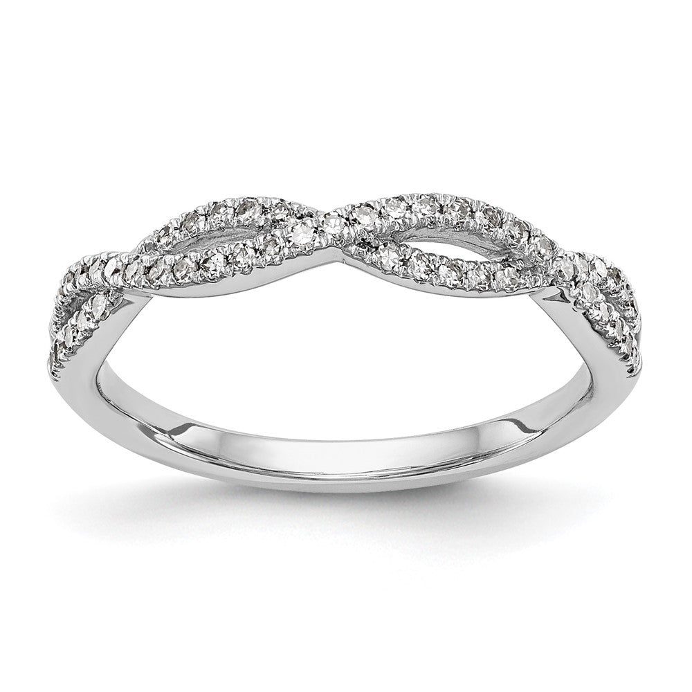 14K White Gold 1/4 carat Twist Diamond Complete Wedding Band, 0.235 ct, Size 7, 2.24 g - ID5S9RM3048B-023-WAA8L7