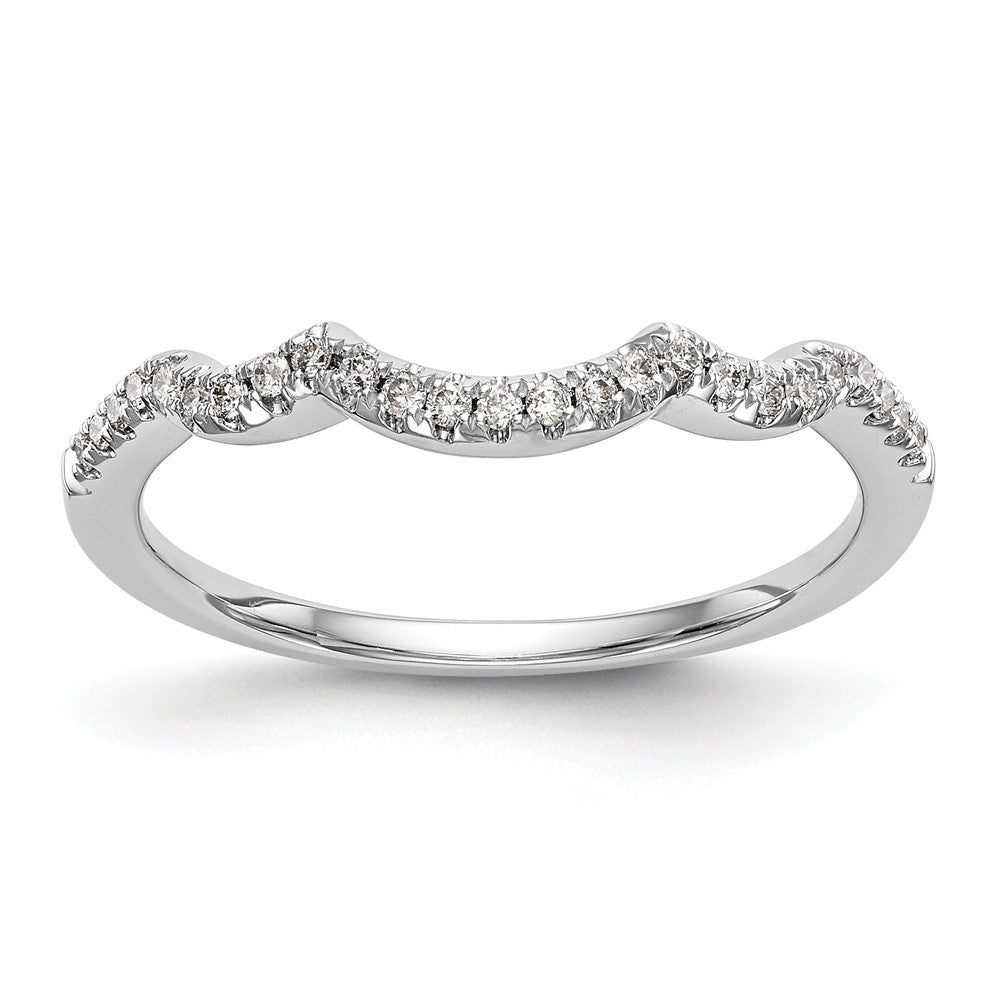 14K White Gold 1/8 carat Diamond Contoured Complete Wedding Band, 0.119 ct, Size 7, 1.69 g - ID5S9RM3057B-013-WAA8L7