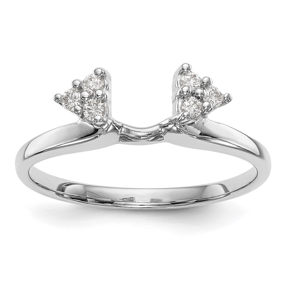 14K White Gold 1/8 carat Diamond Complete Wrap Ring, 0.12 ct, Size 7, 1.83 g - ID5S9RM3063B-010-WAA8L7