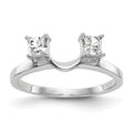 14K White Gold 1/2 carat Princess Diamond Complete Wrap Ring, 0.5 ct, Size 7, 2.57 g - ID5S9RM3066B-050-WAA8L7
