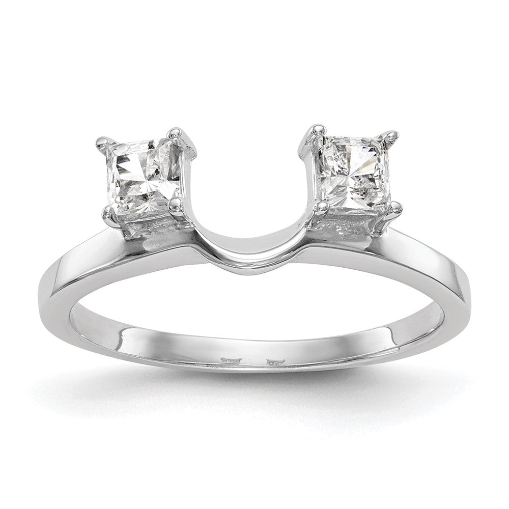 14K White Gold 1/2 carat Princess Diamond Complete Wrap Ring, 0.5 ct, Size 7, 2.57 g - ID5S9RM3066B-050-WAA8L7