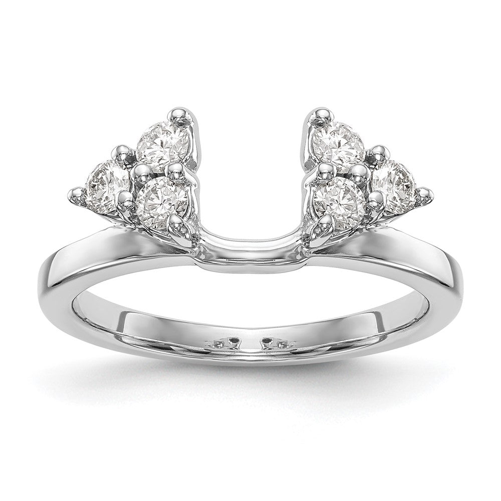 14K White Gold 3/8 carat Diamond Complete Wrap Ring, 0.39 ct, Size 7, 2.95 g - ID5S9RM3067B-039-WAA8L7
