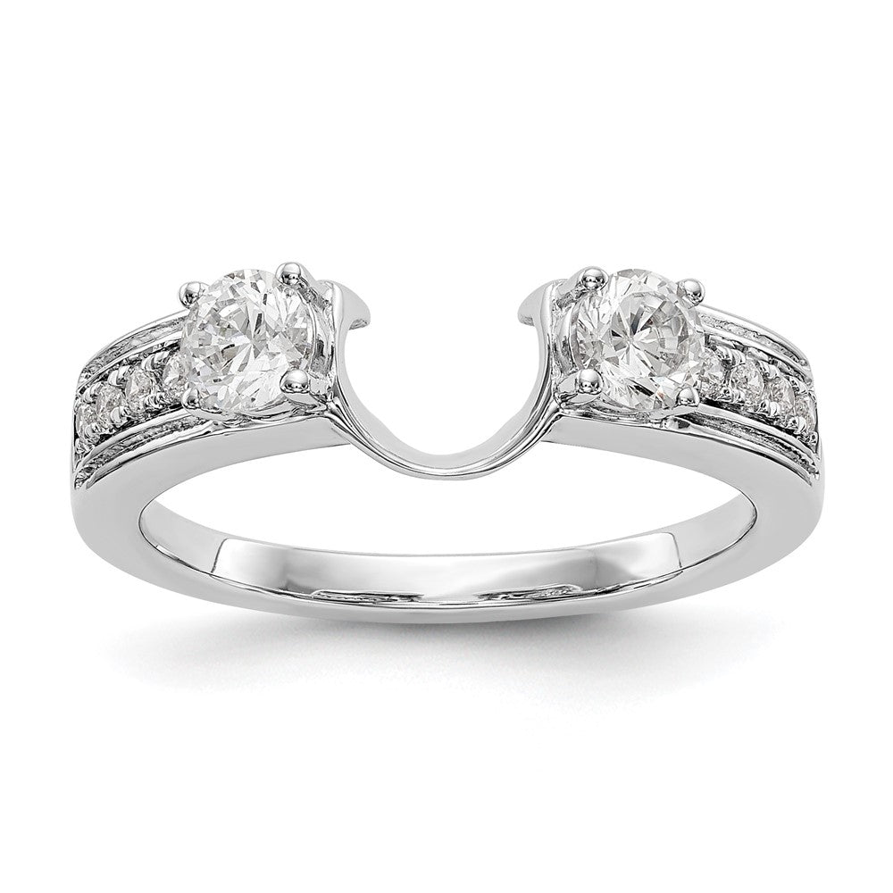 14K White Gold Diamond Wrap, 0.56 ct, Size 7