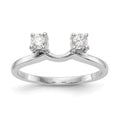 14K White Gold 1/4 carat Diamond Complete Wrap Ring, 0.25 ct, Size 7
