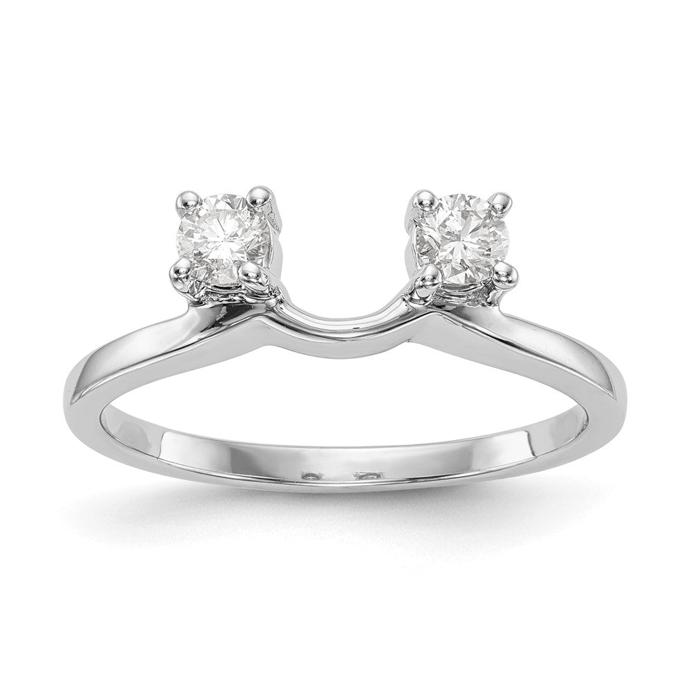 14K White Gold 1/4 carat Diamond Complete Wrap Ring, 0.25 ct, Size 7