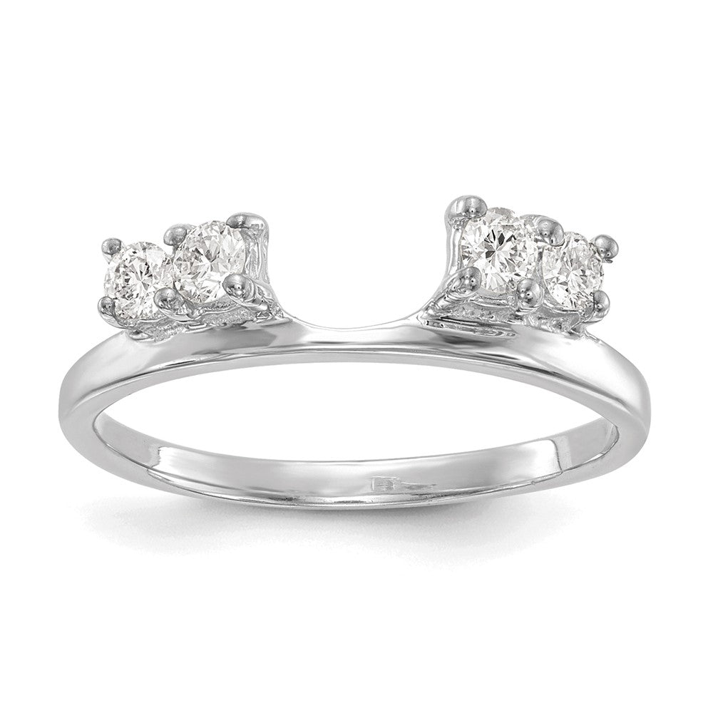 14K White Gold 1/3 carat Diamond Complete Wrap Ring, 0.29 ct, Size 7