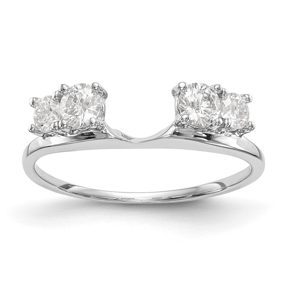 14k White Gold 1/2 carat Lab Grown Diamond VS/SI+ G+ Complete Ring Wrap, 0.46 ct, Size 7