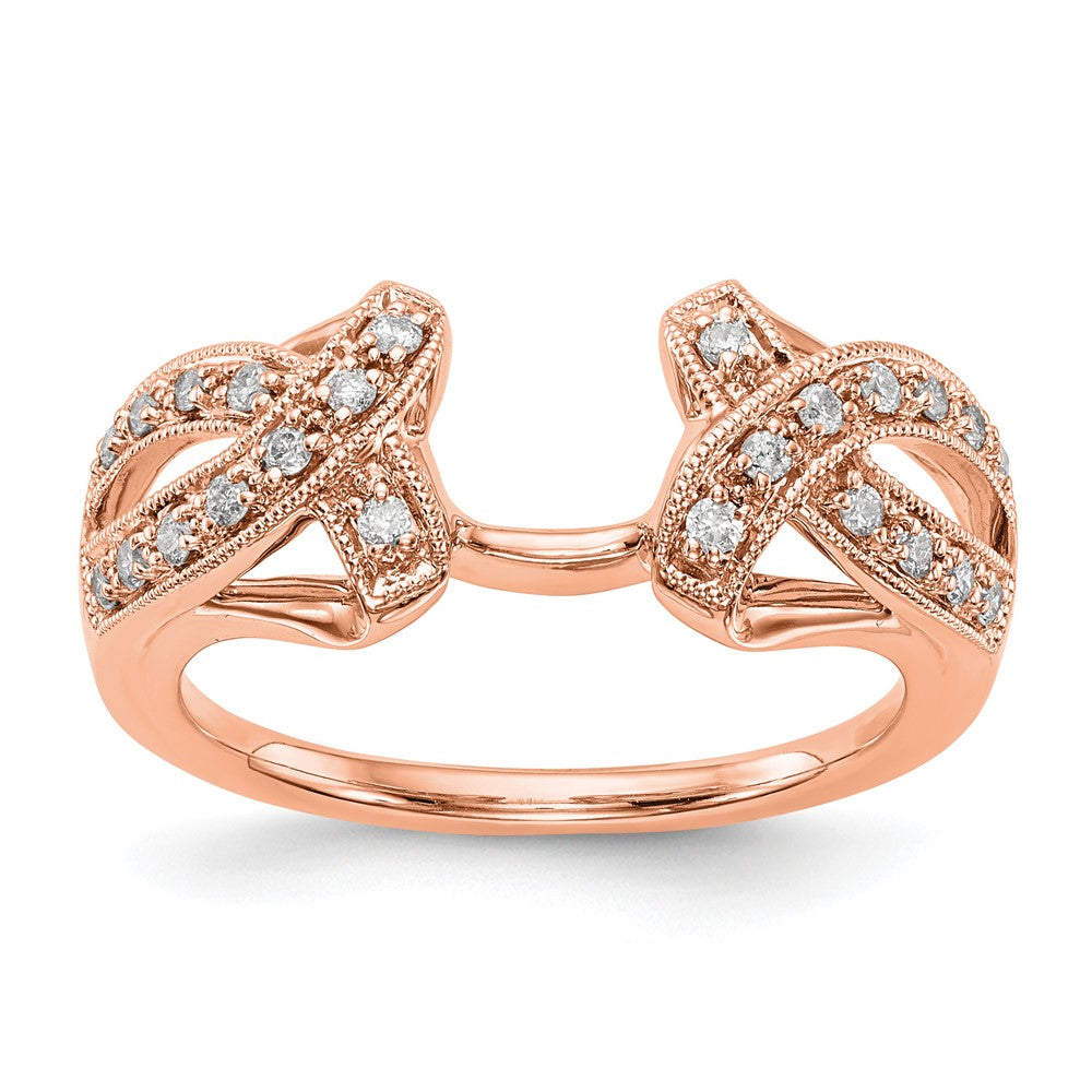 14K Rose Gold Diamond Wrap, 0.204 ct, Size 7