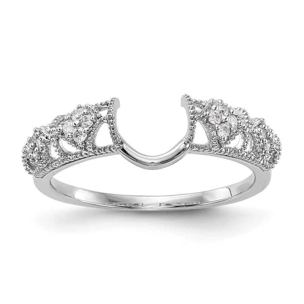 14K White Gold Filigree 1/10 carat Diamond Complete Wrap Ring, 0.104 ct, Size 7, 1.62 g - ID5S9RM3087B-010-WAA8L7