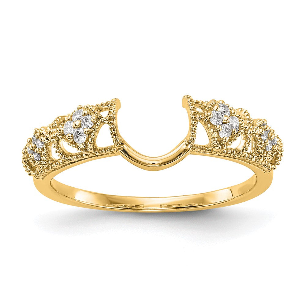 14K Yellow Gold Diamond Wrap, 0.104 ct, Size 7