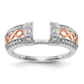 14K White Gold and Rose Gold 1/4 carat Diamond Complete Wrap Ring, 0.256 ct, Size 7, 3.66 g - ID5S9RM3089B-026-RWAA8L7