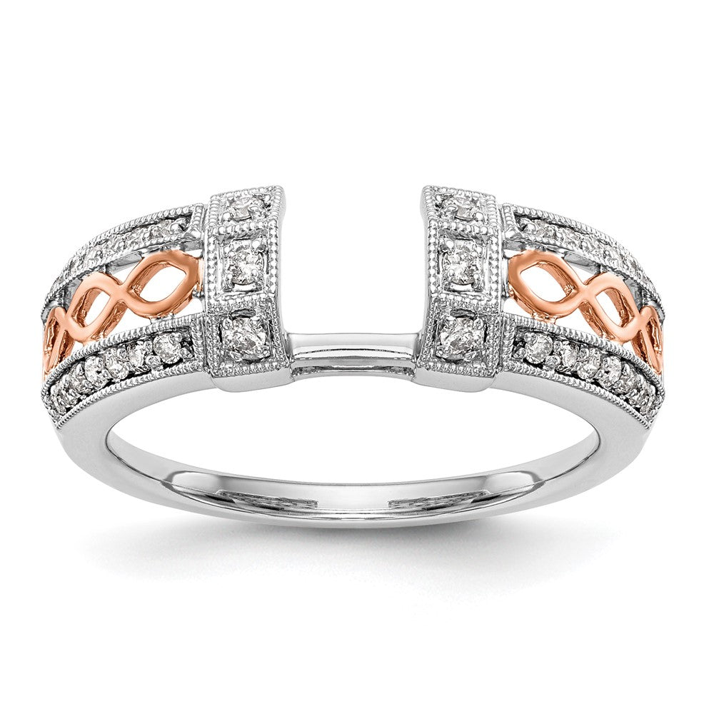 14K White Gold and Rose Gold 1/4 carat Diamond Complete Wrap Ring, 0.256 ct, Size 7, 3.66 g - ID5S9RM3089B-026-RWAA8L7