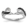 14K White Gold 1/5 carat Black and White Diamond Complete Wrap Ring, 0.204 ct, Size 7, 3.14 g - ID5S9RM3091B-BK-021-WAA8L7