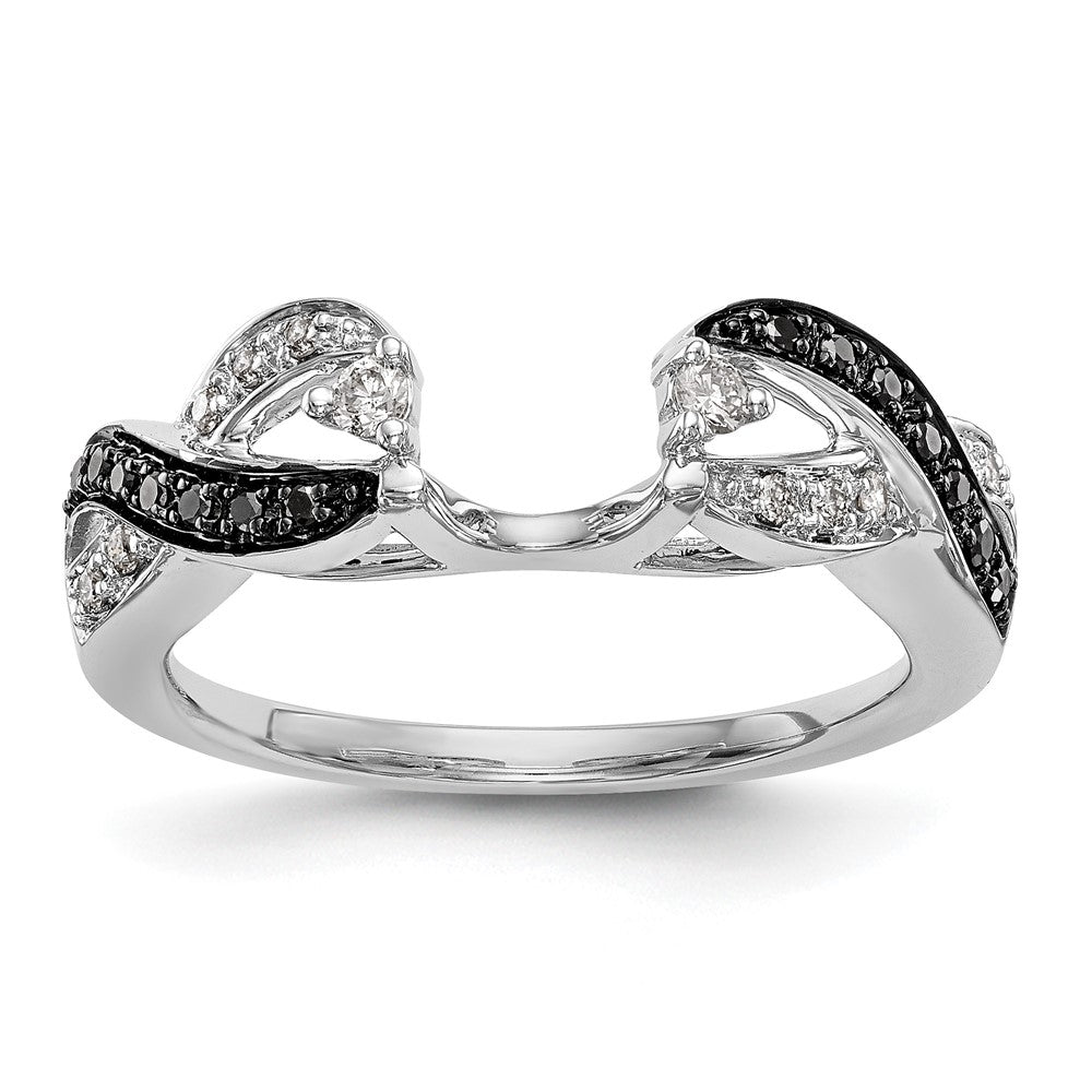 14K White Gold 1/5 carat Black and White Diamond Complete Wrap Ring, 0.204 ct, Size 7, 3.14 g - ID5S9RM3091B-BK-021-WAA8L7
