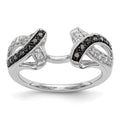 14K White Gold Black & White Diamond Wrap, 0.204 ct, Size 7, 3.71 g - ID5S9RM3094B-BK-020-WAA8L7