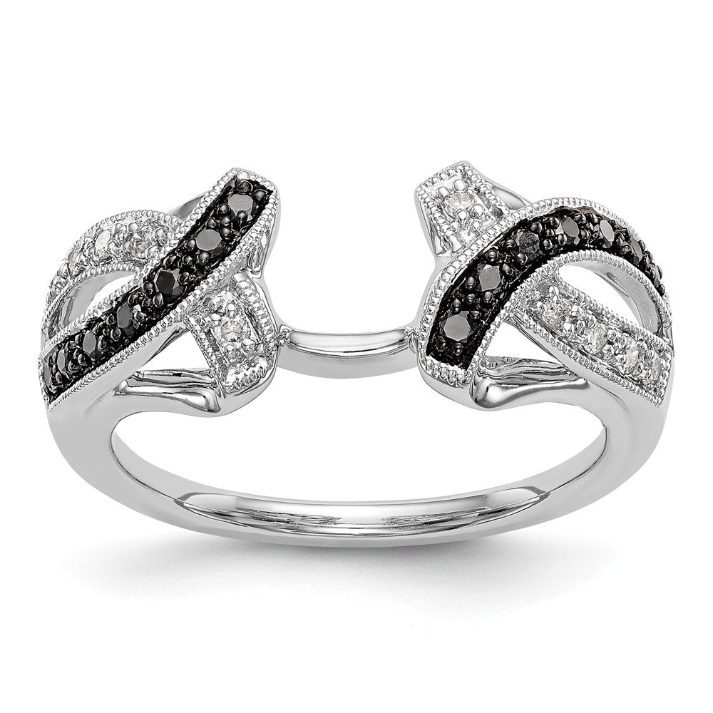 14K White Gold Black & White Diamond Wrap, 0.204 ct, Size 7, 3.71 g - ID5S9RM3094B-BK-020-WAA8L7
