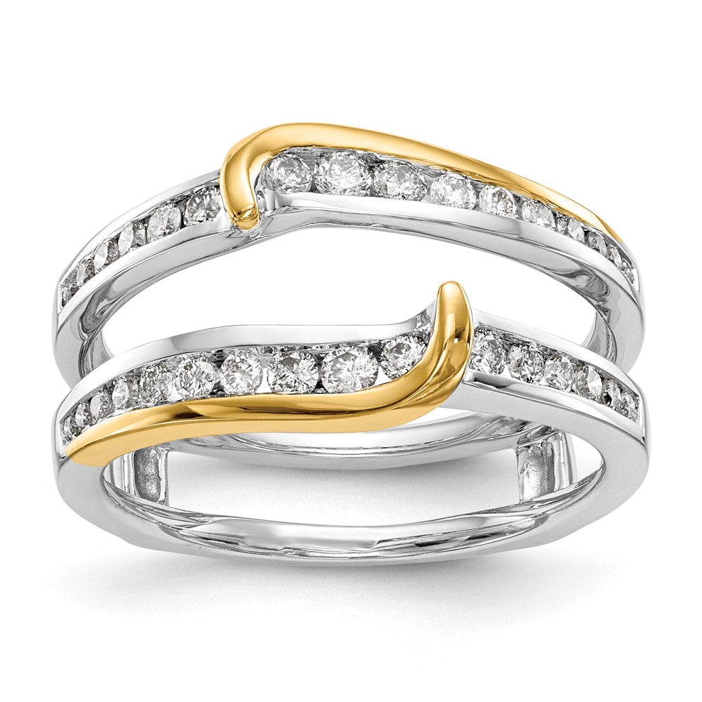 14K Two-tone 1/2 carat Diamond Complete Ring Guard, 0.482 ct, Size 7, 4.35 g - ID5S9RM3097B-050-YWAA8L7