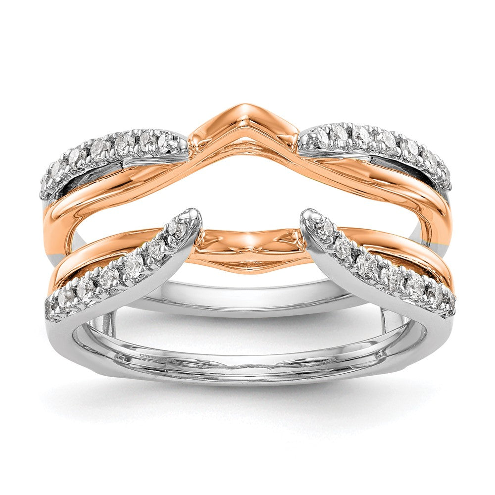 14K white and rose gold Diamond Guard, 0.248 ct, Size 7