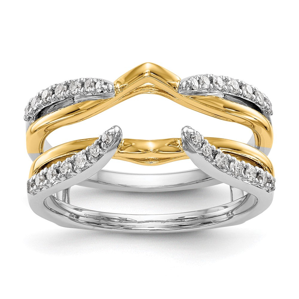 14K Two-tone 1/4 carat Diamond Complete Ring Guard, 0.248 ct, Size 7, 5.47 g - ID5S9RM3098B-025-YWAA8L7