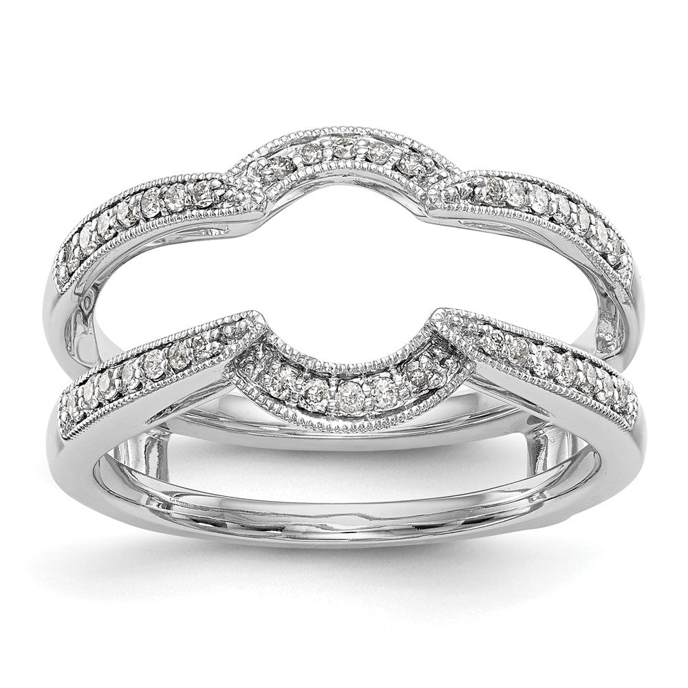 14K White Gold 1/5 carat Diamond Complete Ring Guard, 0.206 ct, Size 7