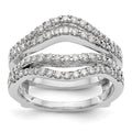 True Origin 14K White Gold 5/8 carat Lab Grown Diamond VS+ F+ Complete Ring Guard, 0.624 ct, Size 7
