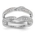 14K White Gold 1/4 carat Diamond Complete Ring Guard, 0.252 ct, Size 7