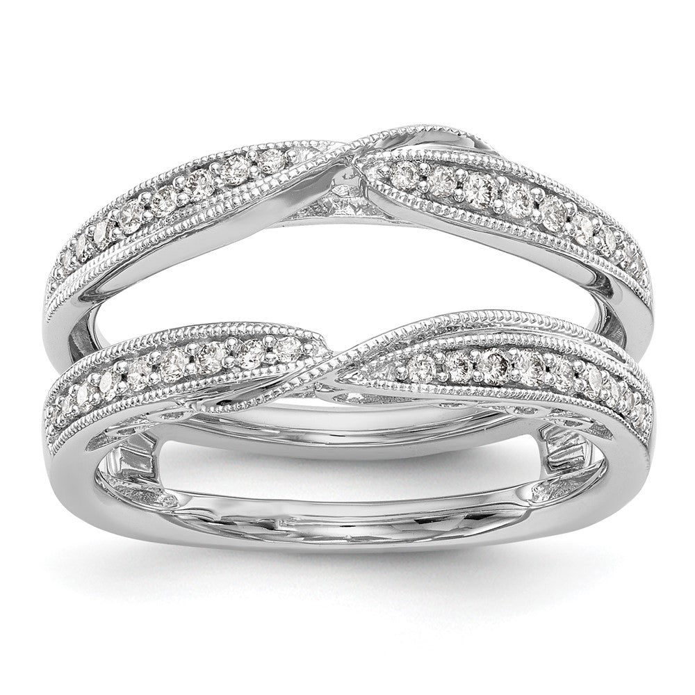 14K White Gold 1/4 carat Diamond Complete Ring Guard, 0.252 ct, Size 7