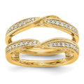 14K Yellow Gold Diamond Guard, 0.252 ct, Size 7