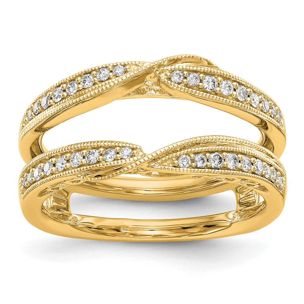14K Yellow Gold Diamond Guard, 0.252 ct, Size 7