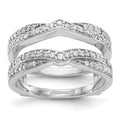 14K White Gold 1/2 carat Diamond Complete Ring Guard, 0.498 ct, Size 7