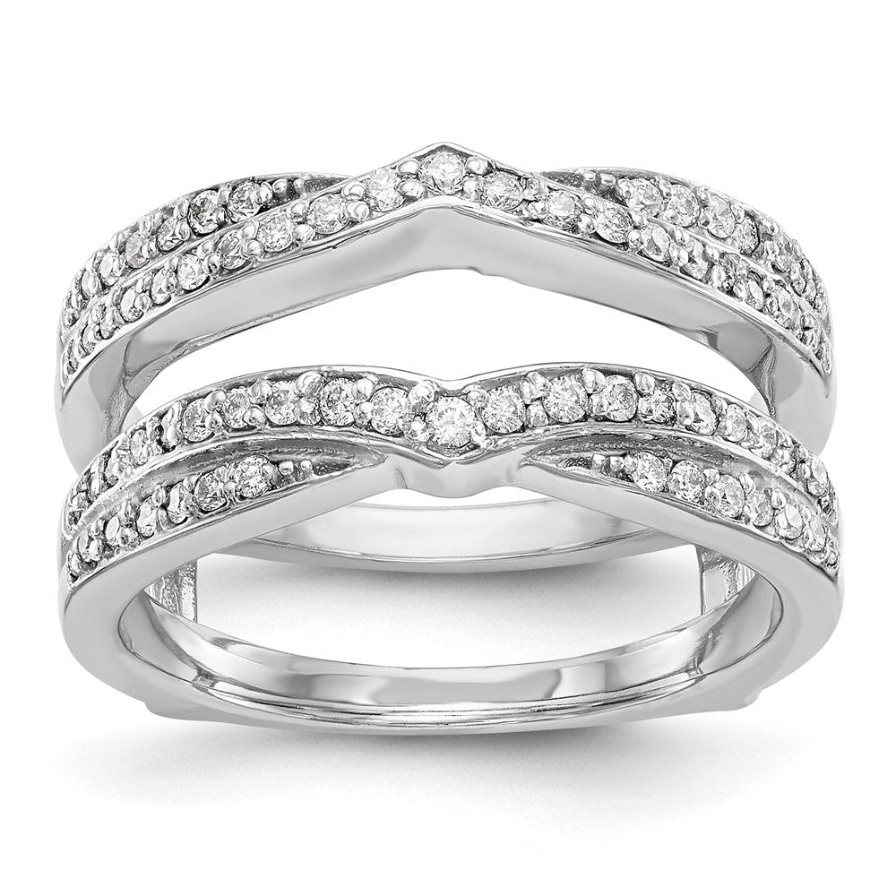 14K White Gold 1/2 carat Diamond Complete Ring Guard, 0.498 ct, Size 7